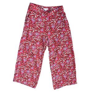 Loft Fluid Wide Leg Crop Pants Spring Bloom Pink Red XS Extra Small
